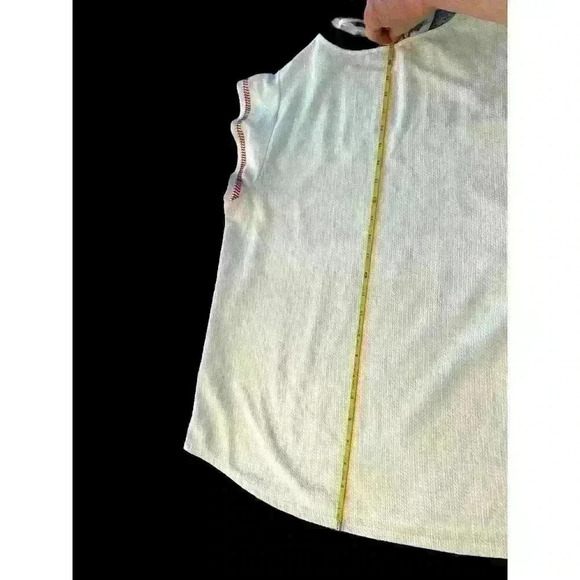 Adrianna Papell Embroidered Blouse Women Medium White Flutter Sleeves Tassel Tie - Picture 7 of 10